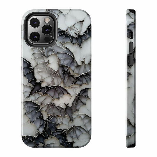 Stained Glass Halloween Bat Phone Case Artful Trendy Vintage Spooky Creepy Fall Gift