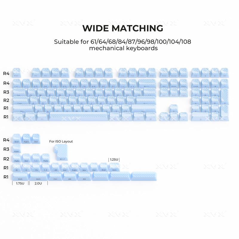 XVX Magic Wave Series OEM Profile Side-Print Ice-Cube Keycap Set (136-Key)