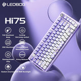 Leobog Hi75 Portable Gaming PC Mechanical Keyboard, 16 RGB Backlit Compact 81 Keys Mini Wired Office Keyboard with Original Switches & Rotating Button & Aluminum Alloy Shell for Windows Laptop PC Mac