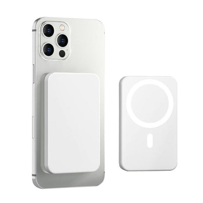 Magnetic Wireless Power Bank 5000Mah,White Portable Charger ,For Iphone 16/15/14/13/12 Series Fast Chargeable, Smartphone Charging