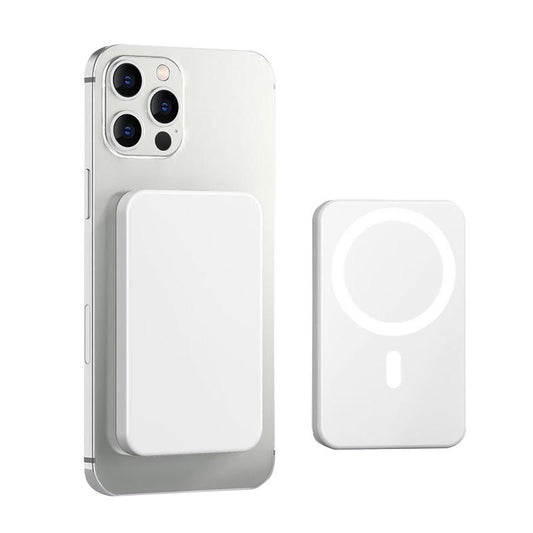 Magnetic Wireless Power Bank 5000Mah,White Portable Charger ,For Iphone 16/15/14/13/12 Series Fast Chargeable, Smartphone Charging