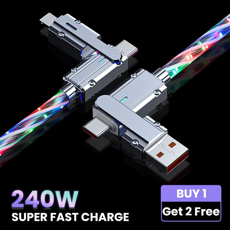 3 PACK DEAL! 4-In-1 Fast Charging Cable - Buy 1 Get 2 Free | Universal for Iphone Android Type-C Micro USB