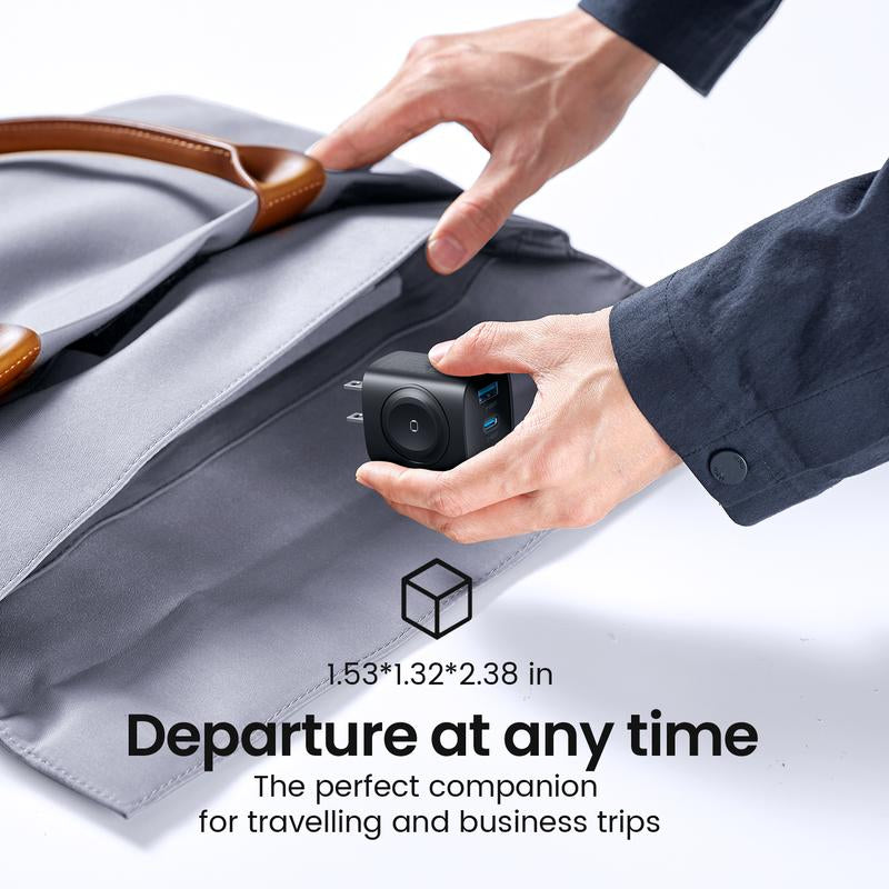 3-In-1 Portable USB C Fast Charger, Magnetic Wireless Charger for Apple Watch, Compatible Charging Block with Iwatch Ultra/9/8/7/6, Iphone 17/16/15 Pro Max, Ipad, and Galaxy Series