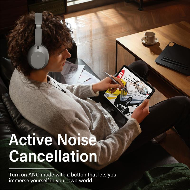 Y05 Bluetooth Headphones over Ear, 48H Playtime, Wireless Headphones with Mic, Hi-Fi Sound Foldable Comfort Earpads for Travel/Gaming/Work