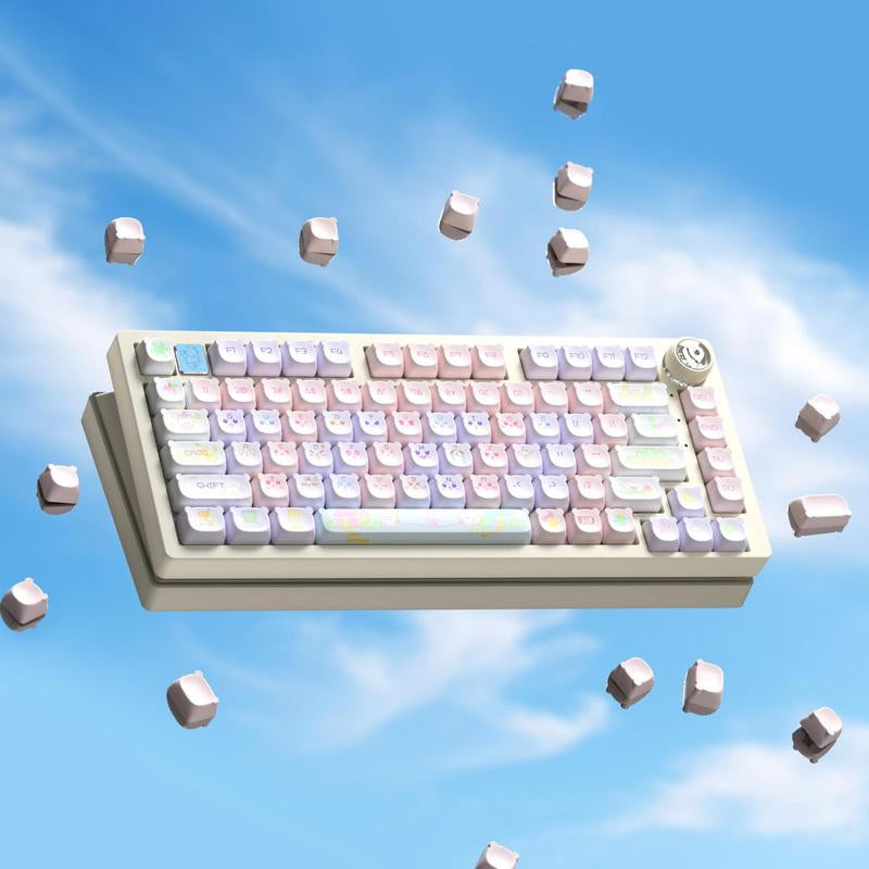 Leobog Hi75 Portable Gaming PC Mechanical Keyboard, 16 RGB Backlit Compact 81 Keys Mini Wired Office Keyboard with Original Switches & Rotating Button & Aluminum Alloy Shell for Windows Laptop PC Mac