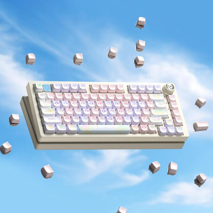 Leobog Hi75 Portable Gaming PC Mechanical Keyboard, 16 RGB Backlit Compact 81 Keys Mini Wired Office Keyboard with Original Switches & Rotating Button & Aluminum Alloy Shell for Windows Laptop PC Mac