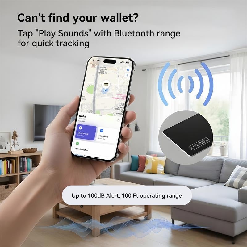 Wallet Tracker Card, Wireless Charging Wallet Locator, Smart Tracker for Wallet(Ios Only), Luggage, Phone, Passport & Other Items Tracking