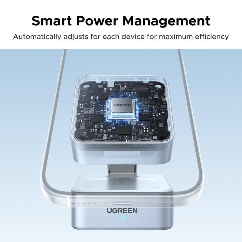 UGREEN 25W Magflow Wireless Charger 2-In-1 Magnetic Charging Station for Iphone 17/16/15/14/13/12 Pro Max, Fast Qi2 Certified Foldable Stand with USB-C Port, Compatible with Airpods, Dual Device Charging, September Restock ,Deals for You