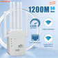 MUNBYN Wifi Extender 2025, 1200Mbps Dual Band Signal Booster (5Ghz/2.4Ghz) Covers up to 10,000 Sq. Ft & Connects 50 Devices | Repeater with Ethernet Port for Home Use