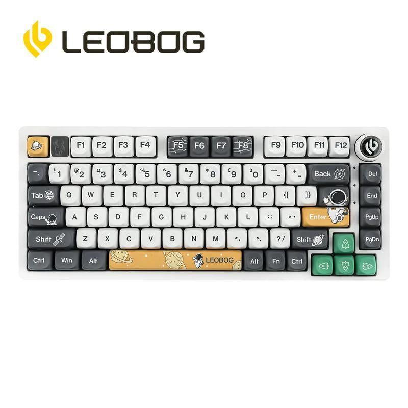 Leobog Hi75 Portable Gaming PC Mechanical Keyboard, 16 RGB Backlit Compact 81 Keys Mini Wired Office Keyboard with Original Switches & Rotating Button & Aluminum Alloy Shell for Windows Laptop PC Mac