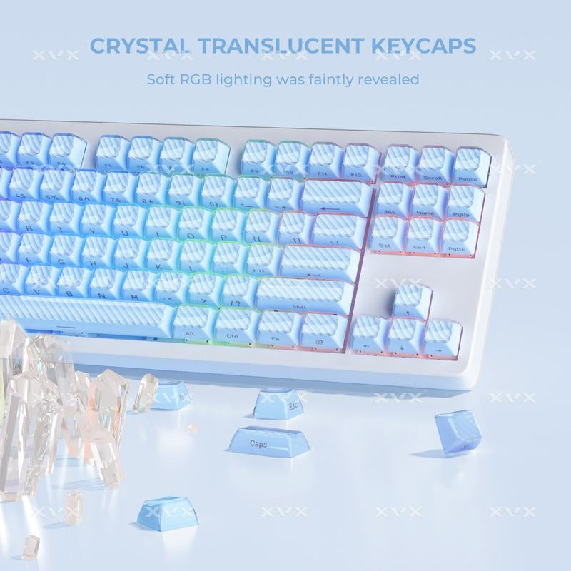 XVX Magic Wave Series OEM Profile Side-Print Ice-Cube Keycap Set (136-Key)