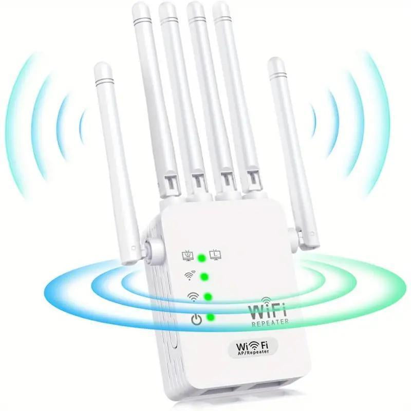 MUNBYN Wifi Extender 2025, 1200Mbps Dual Band Signal Booster (5Ghz/2.4Ghz) Covers up to 10,000 Sq. Ft & Connects 50 Devices | Repeater with Ethernet Port for Home Use