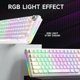 ZIFRIEND RX75 PRO Wireless Mechanical Creamy Keyboard,Tri-Mode Type-C/2.4G/Bluetooth Music Rhythm Sync RGB Backlight Keyboard,Multimode Gaming Keyboard for Gaming, Office, Career Women,Multimedia Roller Key