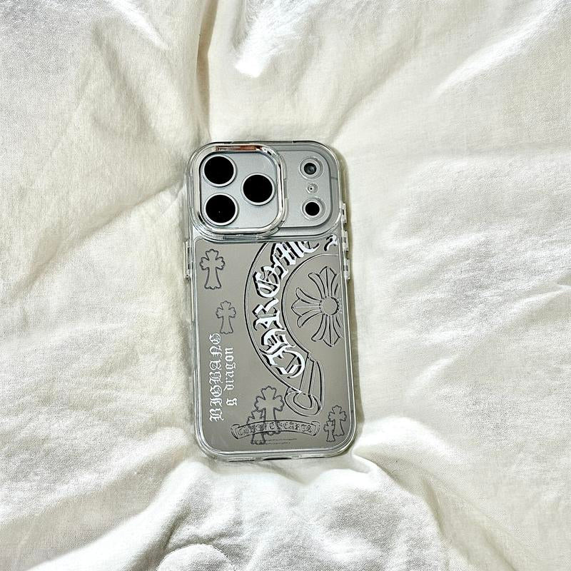 Gothic Cross Iphone 17 Case Mirror Pattern Phone Cases for Iphone17-11 Pro Max – Stylish Shockproof Cover.Iphone 17 Case/16 plus Case/15 Promax Case/14 Case/13 Case