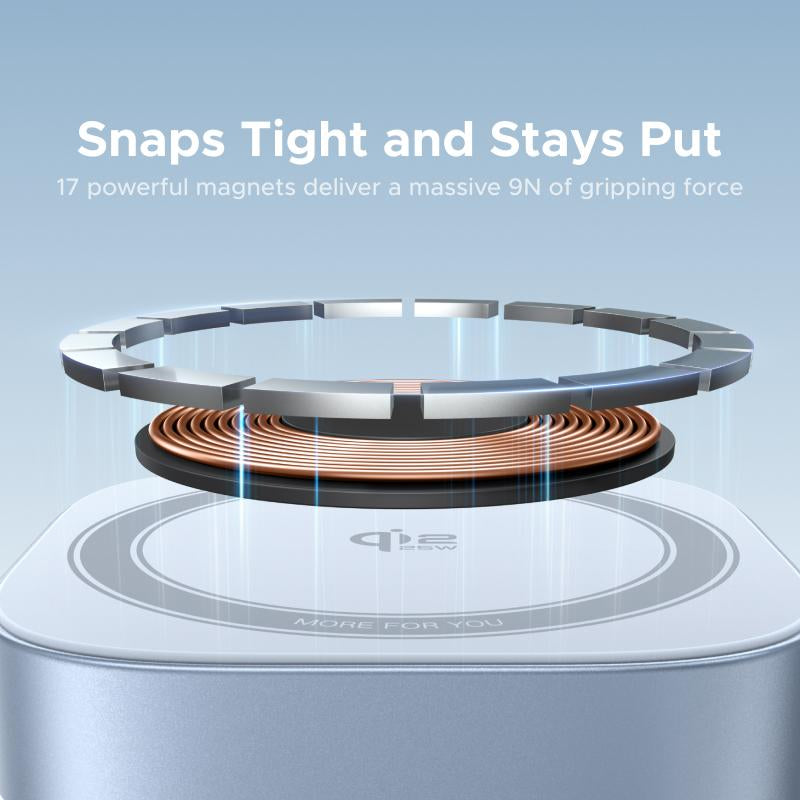 UGREEN 25W Magflow Wireless Charger 2-In-1 Magnetic Charging Station for Iphone 17/16/15/14/13/12 Pro Max, Fast Qi2 Certified Foldable Stand with USB-C Port, Compatible with Airpods, Dual Device Charging, September Restock ,Deals for You