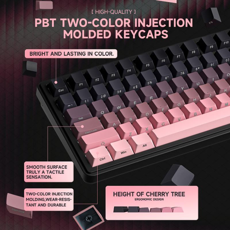ZIFRIEND RX75 PRO Wireless Mechanical Creamy Keyboard,Tri-Mode Type-C/2.4G/Bluetooth Music Rhythm Sync RGB Backlight Keyboard,Multimode Gaming Keyboard for Gaming, Office, Career Women,Multimedia Roller Key