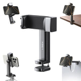 LISEN Foldable Travel Phone Stand with Built-In Beauty Light 360-Degree Rotation Axis Fixed Bracket & Lanyard for Desk Airplane Suitcase Cruise Ship Outdoor Use - Selfie