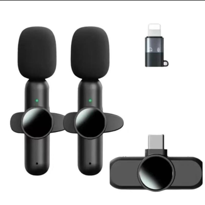 Wireless Lavalier Microphone for Iphonesmartphone, 2 Mini Lapel Microphones with Cleareraudio for Video Recording,Interview Vlog, Noisereduction Device Noise Cancellation Stereo Wirelesslavalier Vlogging Tools Handheld Mic Microfono Minimic Mic for Mics