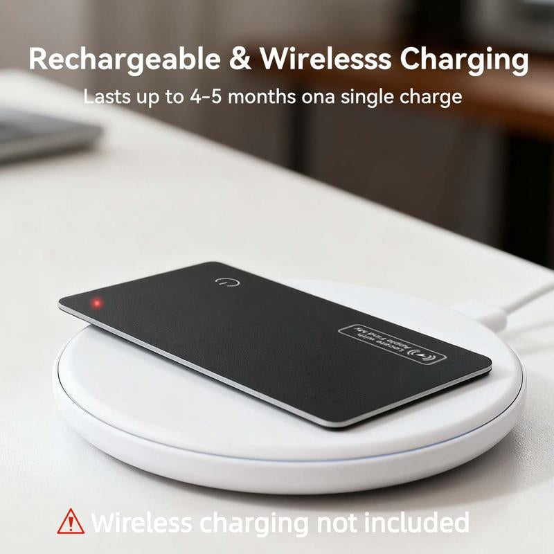 Wallet Tracker Card, Wireless Charging Wallet Locator, Smart Tracker for Wallet(Ios Only), Luggage, Phone, Passport & Other Items Tracking