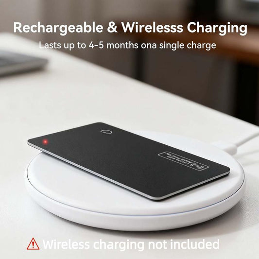 Wallet Tracker Card, Wireless Charging Wallet Locator, Smart Tracker for Wallet(Ios Only), Luggage, Phone, Passport & Other Items Tracking