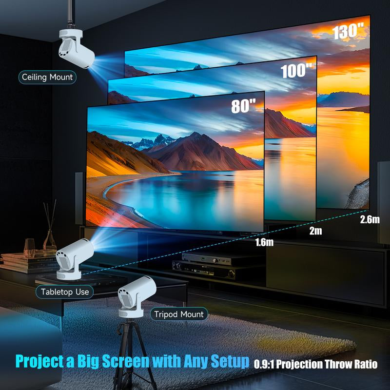 [US Warehouse] Magcubic Hy300Pro+ 290ANSI Projector BT5.4 WIFI6 4K Videosource Supported Native 1280*720P 0.8:1 Throw Ratio Android 11 Built-In Speaker & Appstore Allwinner H713 Home Cinema Mini Smart Portable Upgraded Hy300Pro