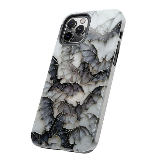 Stained Glass Halloween Bat Phone Case Artful Trendy Vintage Spooky Creepy Fall Gift