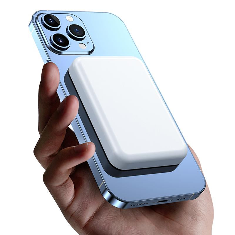 Magnetic Wireless Power Bank 5000Mah,White Portable Charger ,For Iphone 16/15/14/13/12 Series Fast Chargeable, Smartphone Charging