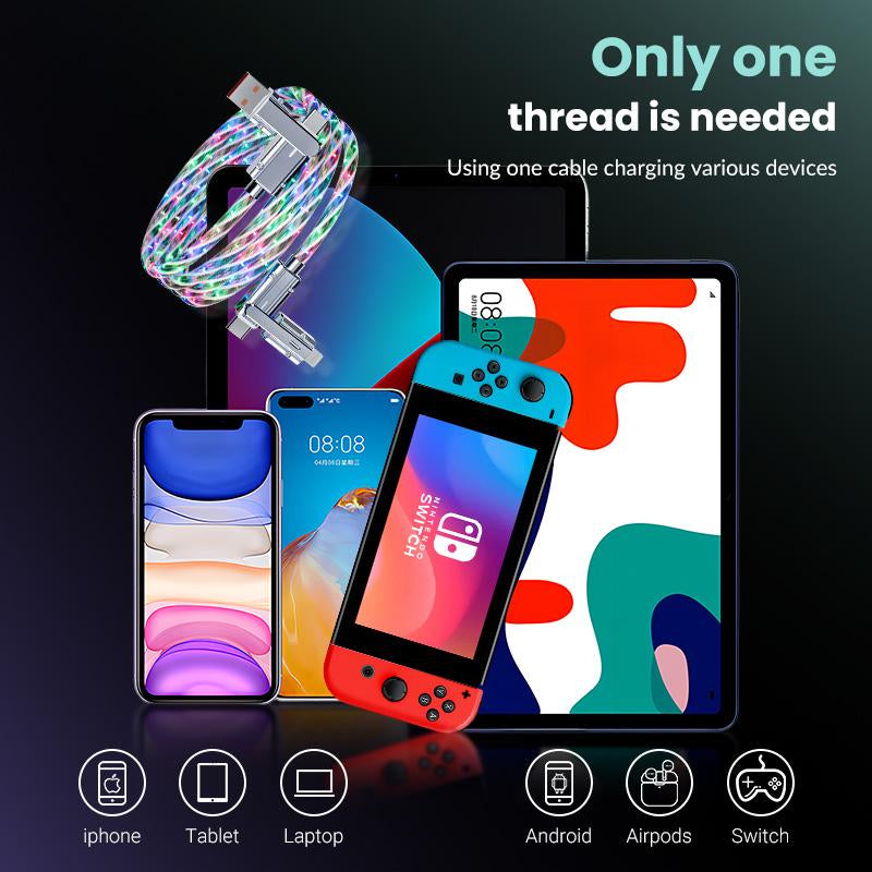 3 PACK DEAL! 4-In-1 Fast Charging Cable - Buy 1 Get 2 Free | Universal for Iphone Android Type-C Micro USB