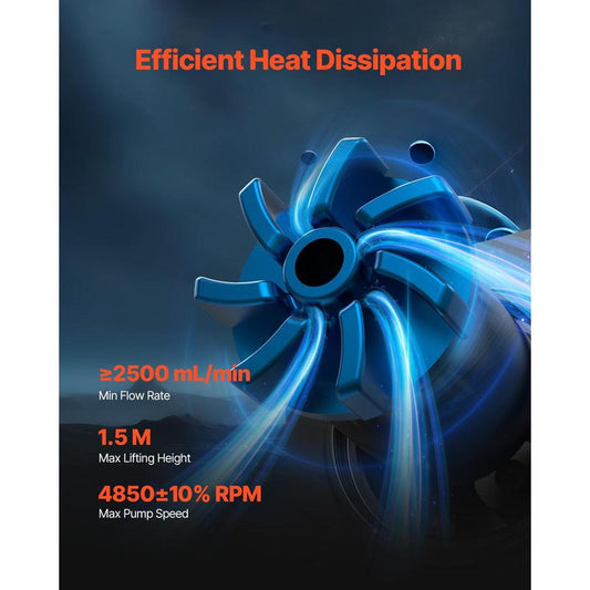 VEVOR CPU Liquid Cooler, AIO CPU Water Cooler - 120Mm PWN Fans, Pump, 1.8'' Display, Max. 2200RPM CPU Cooling Fan, Efficient Black PC Water Cooler for Intel 115X/1366/2011/1700/1200, AMD AM4/AM5