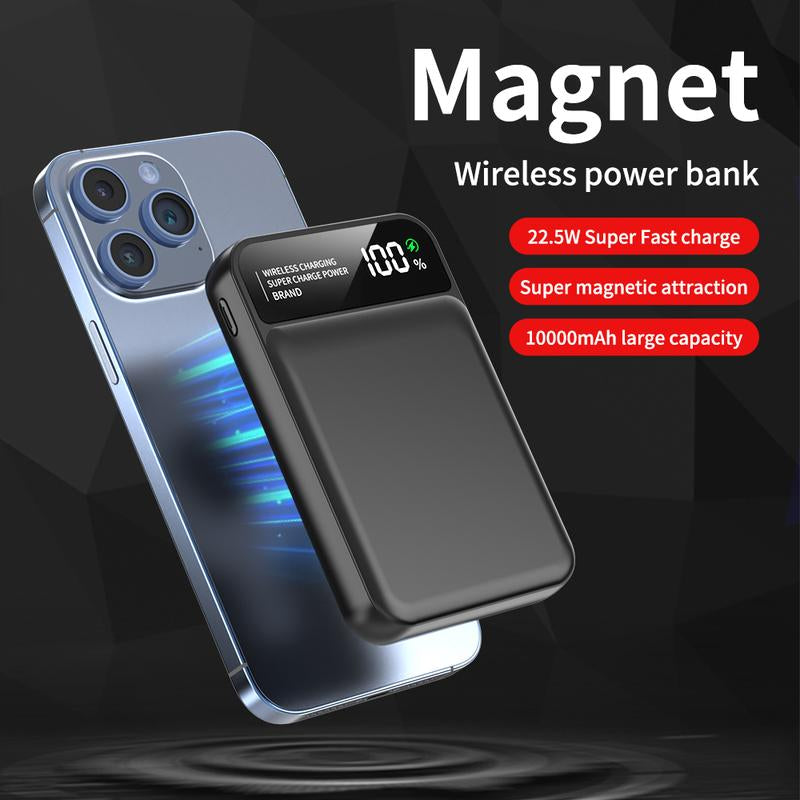 CCAGU 10000Mah Power Bank – Wireless Charging, Digital Display & Multi-Device Charging in White