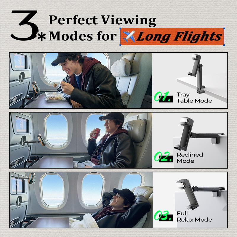 LISEN Foldable Travel Phone Stand with Built-In Beauty Light 360-Degree Rotation Axis Fixed Bracket & Lanyard for Desk Airplane Suitcase Cruise Ship Outdoor Use - Selfie