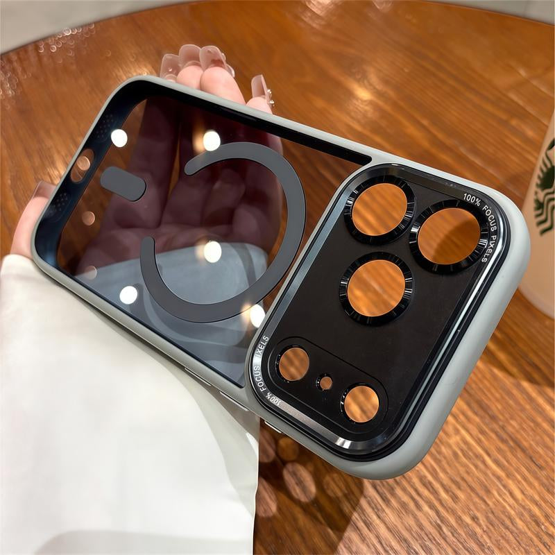 【 Iphone17 Case 】Orange Liquid Skin Sense Magnetic for Iphone17Pro Max 16 15 Air Iphone Case Silicone Soft Shell TPU+PC Shockproof