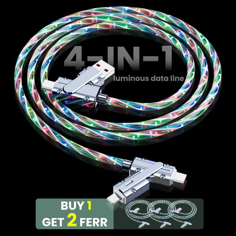 3 PACK DEAL! 4-In-1 Fast Charging Cable - Buy 1 Get 2 Free | Universal for Iphone Android Type-C Micro USB