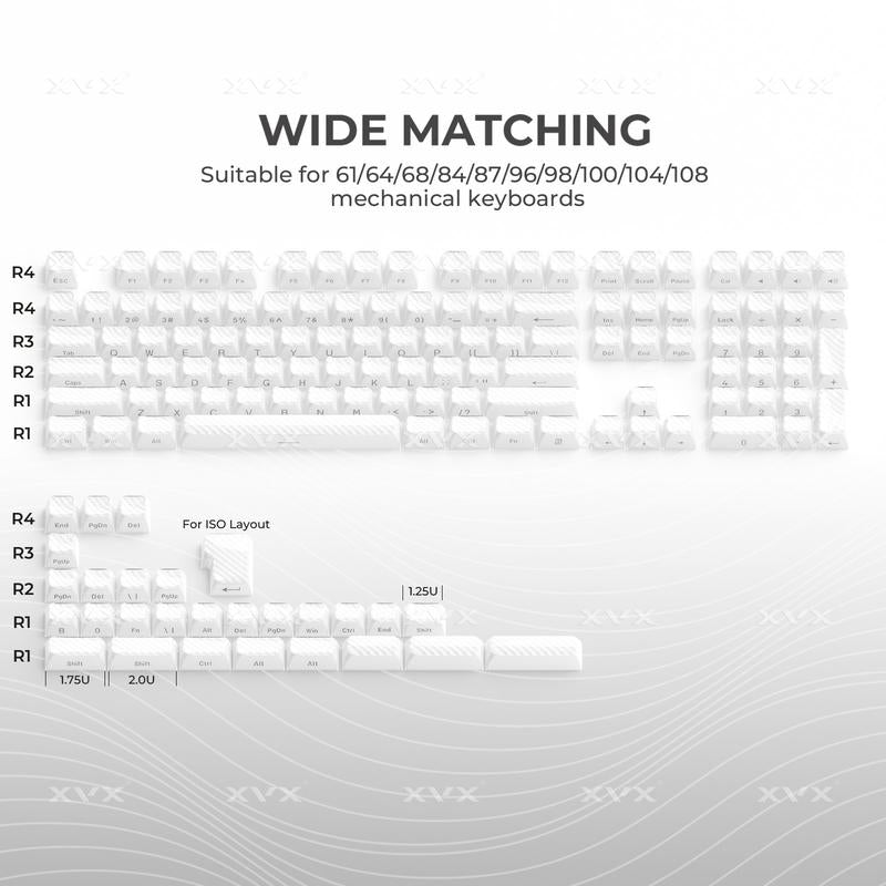 XVX Magic Wave Series OEM Profile Side-Print Ice-Cube Keycap Set (136-Key)