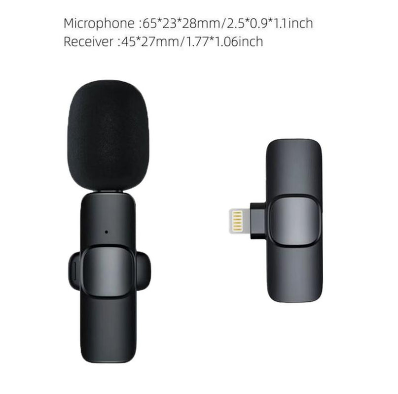 Wireless Lavalier Microphone for Iphonesmartphone, 2 Mini Lapel Microphones with Cleareraudio for Video Recording,Interview Vlog, Noisereduction Device Noise Cancellation Stereo Wirelesslavalier Vlogging Tools Handheld Mic Microfono Minimic Mic for Mics